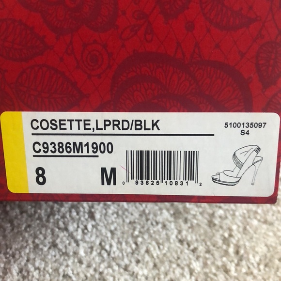 NWB Carlos Santana Cosette Leopard/Black Stiletto Heels 8M - Picture 3 of 15